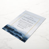 Aquarellblaue Landschaft inspiriert Folieneinladung (Gedreht)