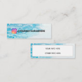 Aquarellblaue Malerei Social Media Mini Mini Visitenkarte (Vorne/Hinten)