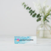 Aquarellblaue Malerei Social Media Mini Mini Visitenkarte (Stehend Vorderseite)