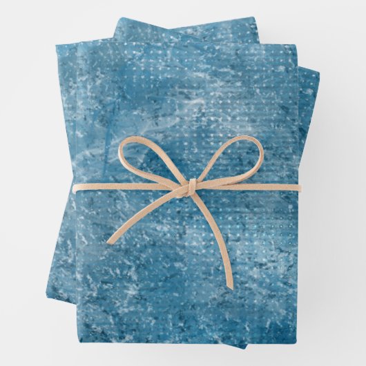 Aquarellblaue Meerestextur Geschenkpapier Set (Beispiel)