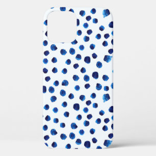 Aquarellblaue Polka-Punkte nahtloses Muster Case-Mate iPhone Hülle