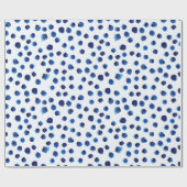 Aquarellblaue Polka-Punkte nahtloses Muster Geschenkpapier (Flach)