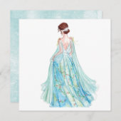 Aquarellblaue Princess-Modelabine (Vorne/Hinten)
