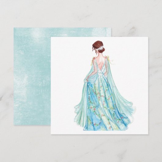 Aquarellblaue Princess-Modelabine (Vorne/Hinten)