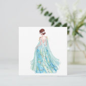 Aquarellblaue Princess-Modelabine (Stehend Vorderseite)