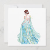 Aquarellblaue Princess-Modelabine (Vorderseite)