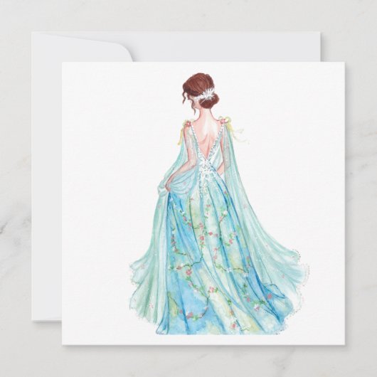 Aquarellblaue Princess-Modelabine (Vorderseite)