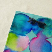 Aquarellblaue Regenbogenflecken Art Beach Style Strandtuch (Beispiel)