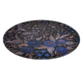 Aquarellblaue Rose Blume Schneidebrett (Ecke)