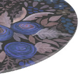 Aquarellblaue Rose Blume Schneidebrett (Ecke)