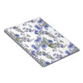 Aquarellblaue Rose federn weiß Notizblock (Rechte Seite)