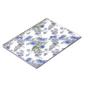 Aquarellblaue Rose federn weiß Notizblock (Linke Seite)