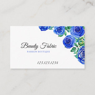 Aquarellblaue Rose Kleidung Boutique Visitenkarte