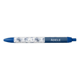 Aquarellblaue Rosen mit individuellem Namen  Kugelschreiber