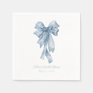 Aquarellblaue Schleifen-Brautparty-Servietten Serviette