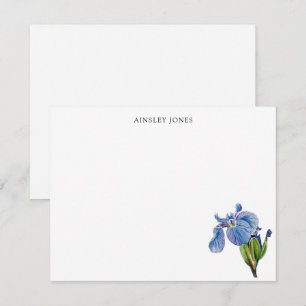 Aquarellblaue Schwertlilie Dankeskarte
