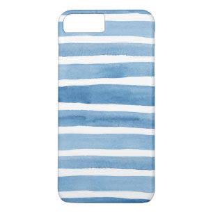 Aquarellblaue Streifen. Modernes Gehäuse. nautisch Case-Mate iPhone Hülle