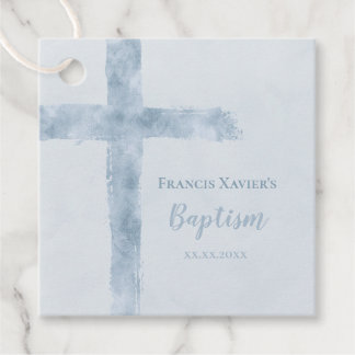 Aquarellblaue Taufe Geschenkanhänger