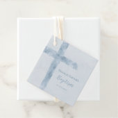 Aquarellblaue Taufe Geschenkanhänger (Beispiel)