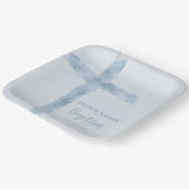 Aquarellblaue Taufe Pappteller (Gewinkelt)