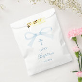 Aquarellblaue Taufe Schleife Geschenktütchen (Versiegelt)