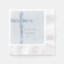 Aquarellblaue Taufe Serviette