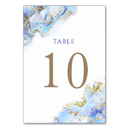 Aquarellblaue Tischnummer 10
