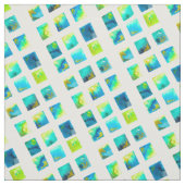 Aquarellblaue und grüne Quadrate Stoff (Muster)