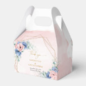 Aquarellblaue und rötliche Blume Eukalyptus Geschenkschachtel (Rückseite)