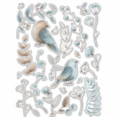 Aquarellblaue Vogelklammer Aufkleber (Vorderseite)