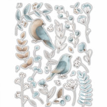 Aquarellblaue Vogelklammer