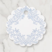 Aquarellblaue Wappenehe Geschenkanhänger (Rückseite)