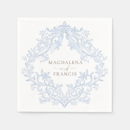 Aquarellblaue Wappenehe Serviette