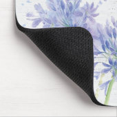 Aquarellblaue Wildblumen auf Holz Mousepad (Ecke)