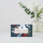 Aquarellblauer Eleganz Visitenkarte (Stehend Vorderseite)