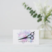 Aquarellblauer Haarstyllischer Spritzer Visitenkarte (Stehend Vorderseite)