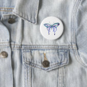 Aquarellblauer lila Schmetterling Button (Beispiel)