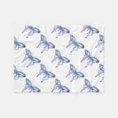 Aquarellblauer lila Schmetterling Fleecedecke (Vorderseite (Horizontal))