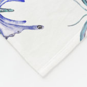 Aquarellblauer lila Schmetterling Fleecedecke (Ecke)