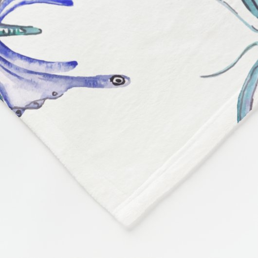 Aquarellblauer lila Schmetterling Fleecedecke (Ecke)