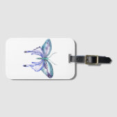 Aquarellblauer lila Schmetterling Gepäckanhänger (Vorderseite (Horizontal))