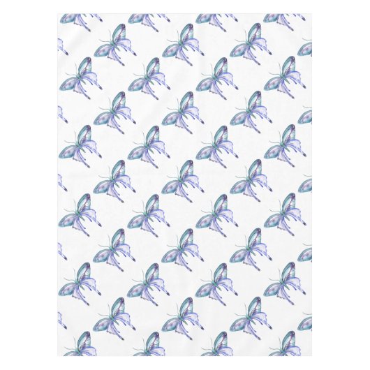 Aquarellblauer lila Schmetterling Tischdecke (Vorderseite)