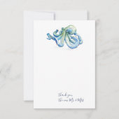 Aquarellblauer Oktopus Danke Stationery Mitteilungskarte (Vorderseite)