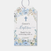 Aquarellblauer Taufe Vielen Dank für Ihr Geschenk Geschenkanhänger (Vorderseite)