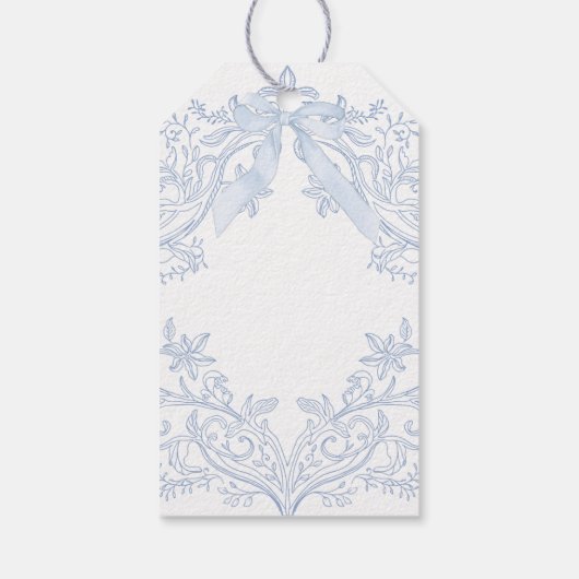 Aquarellblauer Wappen Baby Boy Taufe Geschenkanhänger (Rückseite)