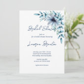 Aquarellblaues Brautparty Einladung (Stehend Vorderseite)