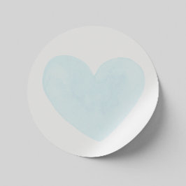 Aquarellblaues Herz. Valentine / Babydusche Runder Aufkleber
