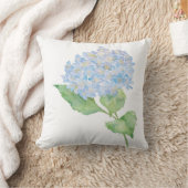 Aquarellblaues Hydrangea-Wurfs-Kissen Kissen (Decke)