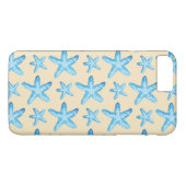 Aquarellblaues Starfish-Muster Case-Mate iPhone Hülle (Rückseite (Horizontal))