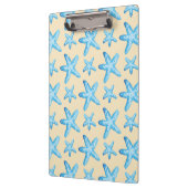 Aquarellblaues Starfish-Muster Klemmbrett (Links)